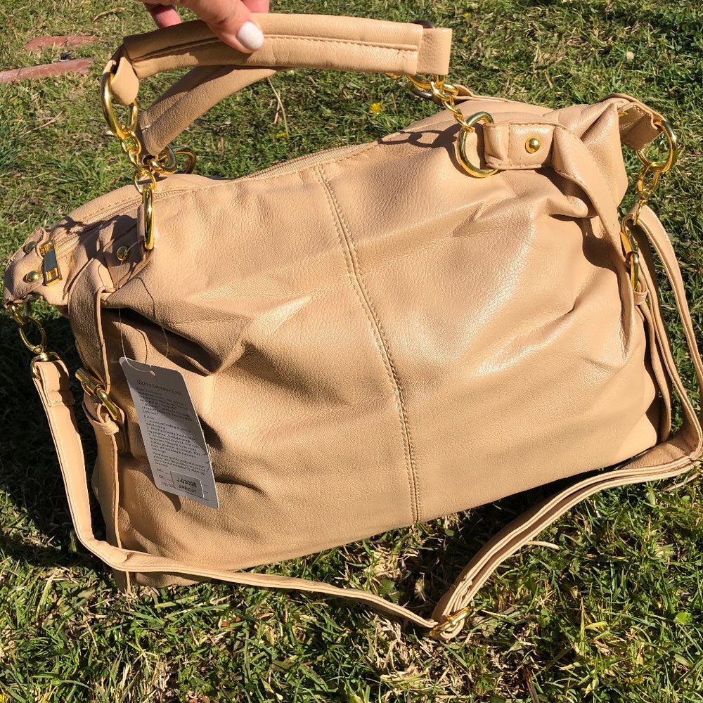 Beige Top Handled crossbody Casual Bag